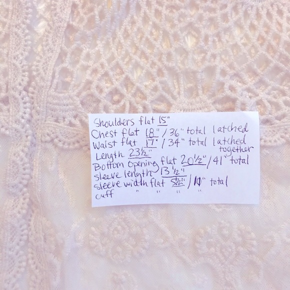 LAUREN MICHELLE crochet mesh swim cover-up cream S - Picture 8 of 9